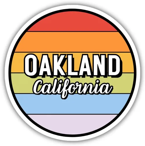 Vista 7 de Oakland California Travel Sticker, 2.5" Multiple Colors, Laptop Water Bottle Planner Journal, Collectible Places I've Been, Luggage Decal (Earth)