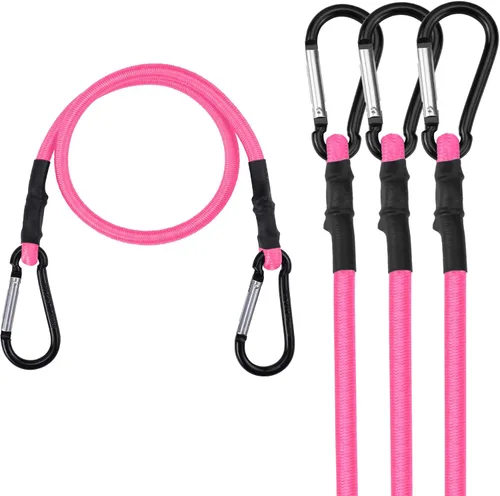 Vista 14 de WORKPRO Cuerdas elásticas de 24 pulgadas con ganchos, paquete de 4 correas elásticas de goma superior resistente, cuerda elástica fuerte para tienda