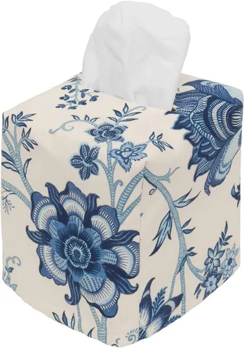 Vista 14 de Funda para caja de pañuelos de tela, funda para pañuelos de papel, se desliza sobre cajas de pañuelos faciales de cartón cuadrado - Tela decorativa