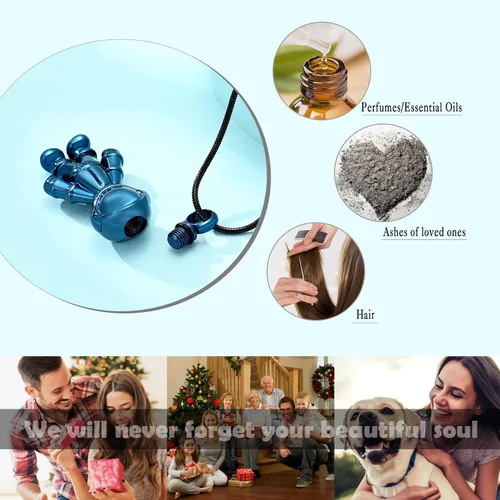 Vista 4 de mingkejw Cremación astronauta collar urna conmemorativa joyería colgante urna de cremación cenizas collar conmemorativo para niños y humanos.