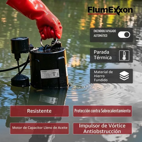 Vista 4 de Bomba de sumidero de 3/4 HP, bomba sumergible de aguas residuales