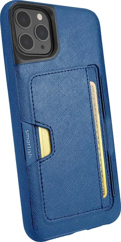 Vista 10 de Smartish Funda tipo cartera para iPhone 11 Pro - Wallet Slayer Vol. 2 [soporte protector delgado] tarjetero (seda) - Black Tie Affair Holds 3