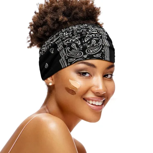 Vista 7 de S&N Remille Diademas Anchas para Mujeres, Banda para el Cabello Grande, Diadema Elástica Antideslizante con Nudo Trenzado, Accesorios para Yoga