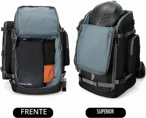 Vista 6 de Bolsa para Botas de Esquí de 65L, Bolsa de Viaje Grande Tipo Duffel, Mochila para Botas de Esquí de 1680D Nylon Impermeable y Acolchada para Negro