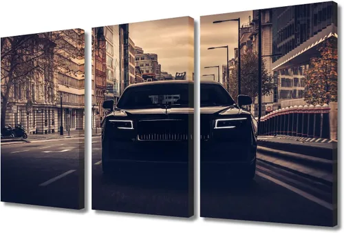 Vista 54 de Arte de pared de auto deportivo rojo para sala de estar, arte de pared de lienzo de súper auto genial, imágenes pósters, 3 piezas, arte moderno