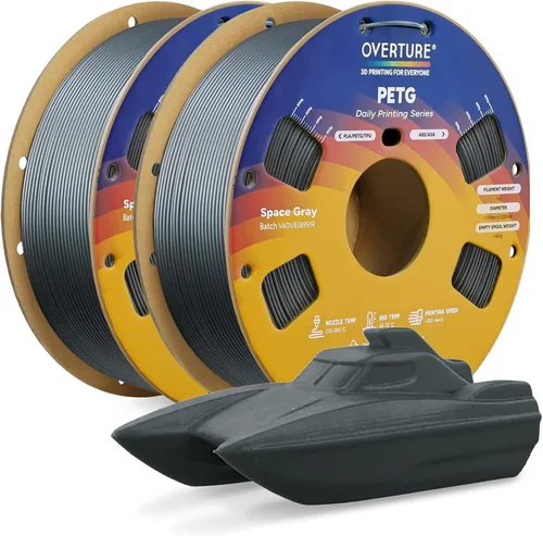 Vista 32 de OVERTURE - Filamento PETG de 1/16 de pulgada (1.75 mm) para impresora 3D y FDM, bien enrollado, duradero, carrete de 4.4 libras, dureza firme
