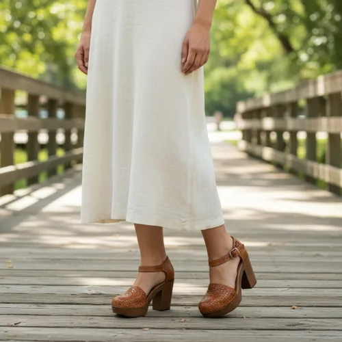 Vista 7 de Zapatos Mexicanos de Plataforma de Piel para Mujer - Modelo 5H02