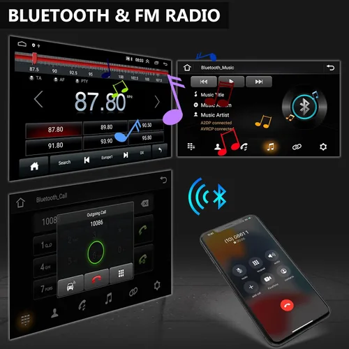 Vista 5 de Estéreo de coche Android para Ford Escape/Kuga y Mazda Tribute 2007-2012 - CarPlay con cable/inalámbrico y Android Auto, radio de pantalla táctil