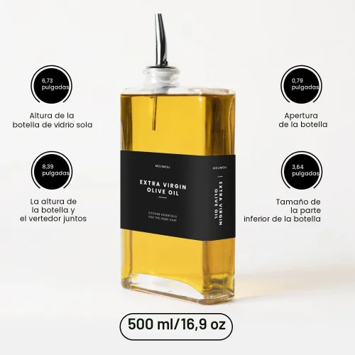 Vista 3 de Molimoli Dispensador de Aceite de Oliva para Cocina, Vertedor Automático, Dispensador de Botella de Vidrio Delgada para Cocina, Aceitera de Aceite