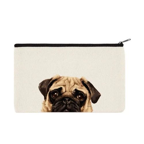 Vista 22 de WIRESTER Bolsa de maquillaje de lona con cremallera, bolsa de cosméticos, estuche organizador para mujeres y niñas, bolsa de cosméticos de viaje