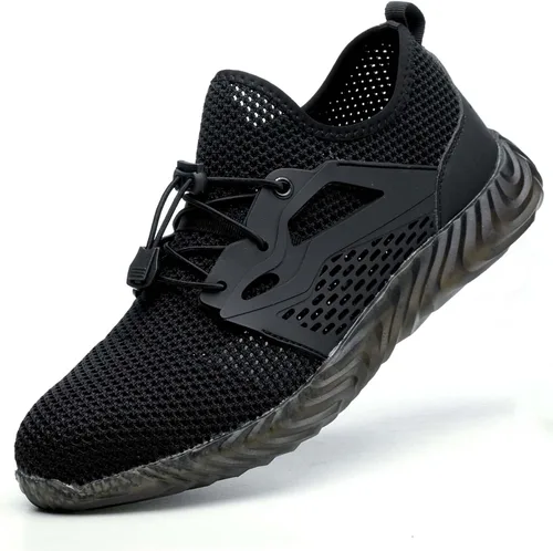 Vista 59 de SUADEX Zapatos deportivos con punta de acero para hombres y mujeres, indestructibles, ligeros, cómodos, antideslizantes, puntera compuesta