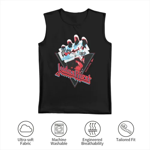 Vista 9 de Camiseta sin mangas para hombre, de rendimiento, gimnasio, entrenamiento, músculo, verano, algodón