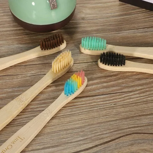 Vista 7 de 10/20/40PCS Cepillo de dientes colorido Juego de cepillos de dientes de bambú cerdas suaves de carbón de bambú cepillos de dientes cuidado oral