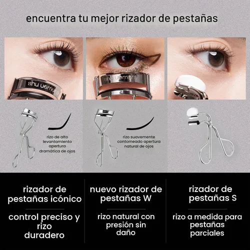 Vista 8 de Shu Uemura Iconic Eyelash Curler, Achieve Precise Control and Long-Lasting Curl - Includes Silicone Replacement Pad. Professional Makeup Artist Tool