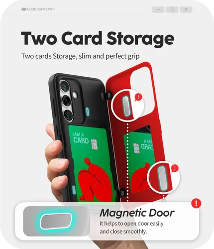 Vista 241 de GOOSPERY Parachoques magnético para puerta compatible con Galaxy S9 Plus, tarjetero tipo billetera con cierre automático por iman, funda protectora