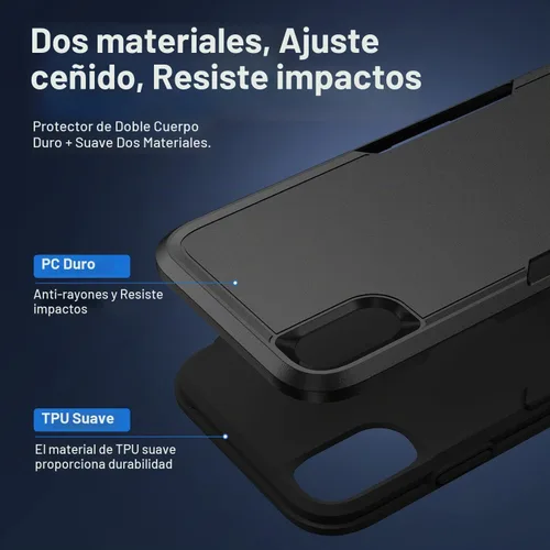 Vista 5 de Carcasa resistente para iPhone X/Xs, de doble capa, a prueba de Negro