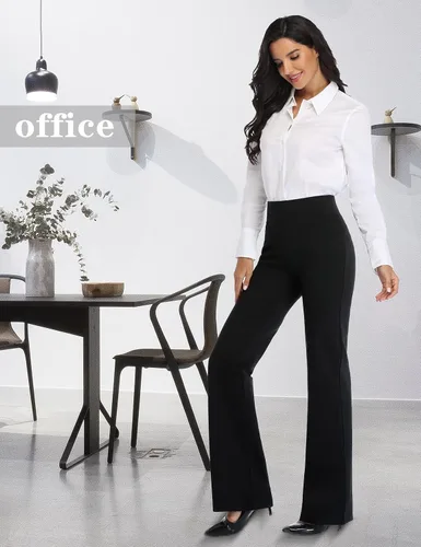 Vista 8 de Tapata Women Dress Pants 28"30"32"34" High Waist Stretchy Bootcut Pants Tall, Petite, Regular for Office Business Casual
