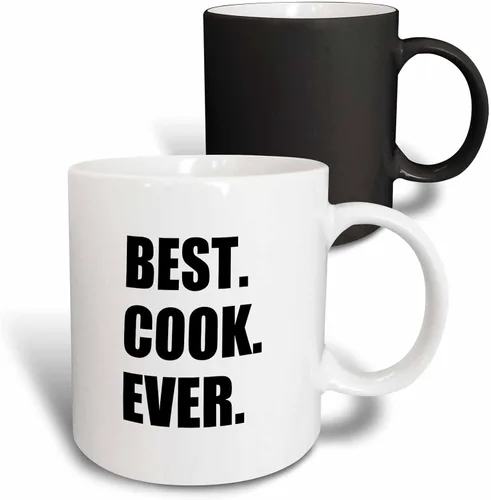 Vista 13 de 3dRose mug_179769_4 Best Cook Ever - Regalos de texto para los mejores chefs y fanáticos de la cocina del mundo, taza negra de dos tonos, 11 onzas