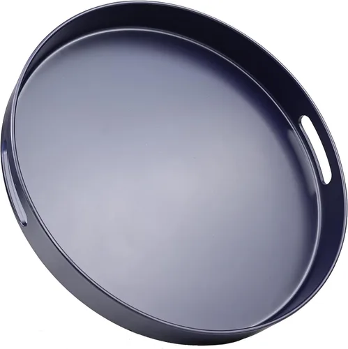 Vista 20 de Bandeja azul para mesa de café, bandeja decorativa rectangular de plástico con asas para entretenimiento, patio al aire libre, sala de estar