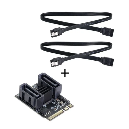 Vista 6 de ChenYang PCIE 3.0 M.2 (A+E Key) a 2 SATA 3.0 Adaptador de tarjeta de extensión para tarjeta de disco duro SATA de la placa base Extensión del puerto