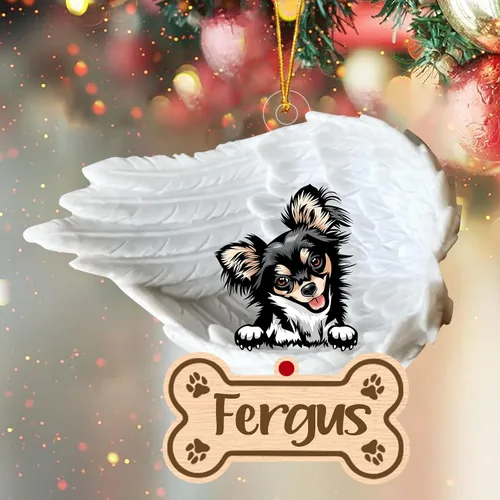 Vista 107 de Adorno de perro afgano de 1 ángel, adorno acrílico 2D personalizado conmemorativo para perros, regalo por pérdida de mascotas, regalo