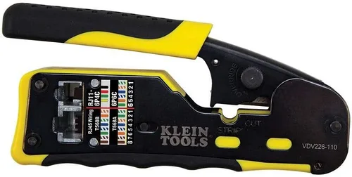 Vista 2 de Klein Tools Crimpadora modular de trinquete VDV226-110 + probador de cable LAN de red VDV526-100