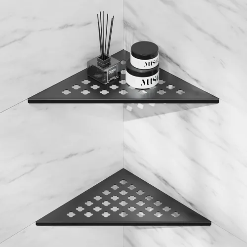 Vista 12 de lives Estante de ducha esquinero con diseño de ranura de 10 pulgadas, estantes de ducha empotrados para pared de azulejos, estantes esquineros