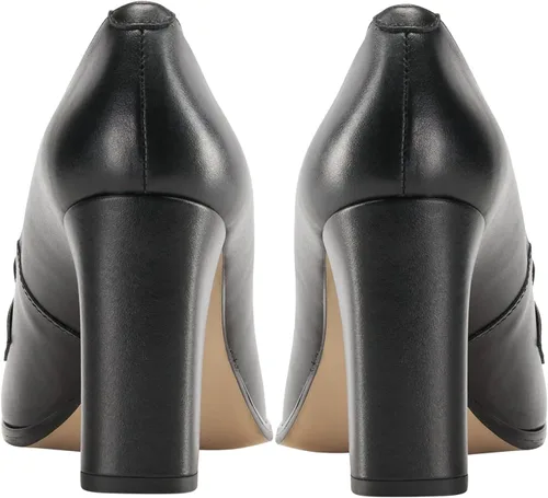 Vista 6 de MOOMMO Zapatos de tacón grueso de bloque para mujer, punta redonda cerrada, sin cordones, Oxford, tacón alto, oficina, negocios, 4-13 M de EE. UU
