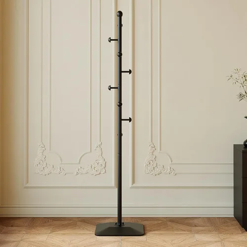 Vista 3 de Perchero, soporte de metal para percheros, árbol de abrigo independiente resistente con 8 ganchos y base de hierro fundido para abrigos, sombrero