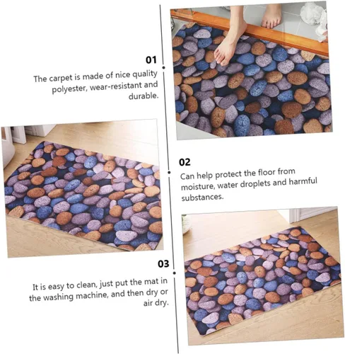 Vista 8 de Hemobllo 1Pc Fashionable Absorbent Floor Mat Non Slip for Bathroom and Kitchen to Clean Material Moisture Protection