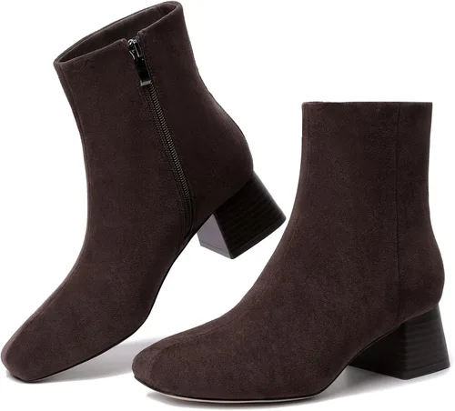 Vista 20 de Susanny Botas de tacón alto para mujer, Botas de plataforma con tacón sexy de puntera redonda con agujetas, tacón alto, botas de media pantorrilla