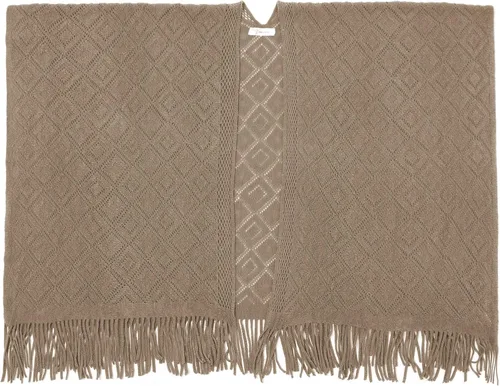 Vista 3 de Soul Young - Chal de punto para mujer, poncho con flecos y capa