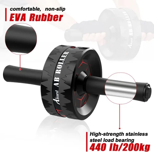 Vista 3 de Abiarst Rueda de rodillo abdominal, equipo de entrenamiento de abdominales para entrenamiento de fuerza abdominal y central, ruedas de ejercicio