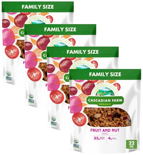 Vista 9 de Cascadian Farm Granola orgánica, cereales de canela y pasas, bolsa resellable, 11 onzas