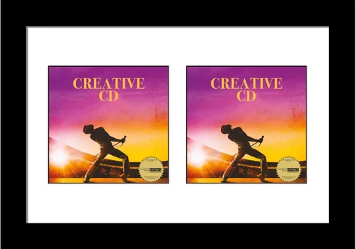 Vista 5 de Creative Picture Frames Marco de música artística de doble cubierta de CD de 8 x 12 pulgadas con paspartú negro de pie o exhibición de pared