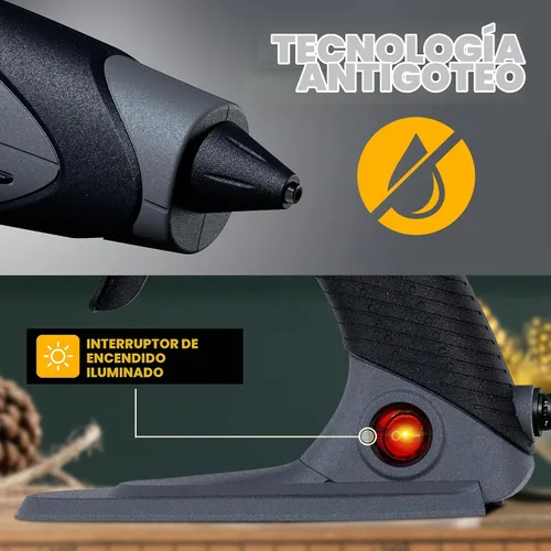 Vista 6 de Chandler Tool Pistola de pegamento caliente de tamaño completo y barras de pegamento para manualidades y bricolaje Pistola de silicona caliente
