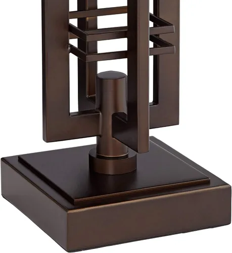 Vista 5 de Trenton - Lámpara de mesa de 28 pulgadas de alto, color bronce, aceitada Marrón