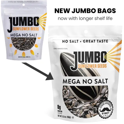 Vista 3 de JUMBO SUNFLOWER SEEDS, Mega Sin sal, 5.5 onzas (paquete de 12)