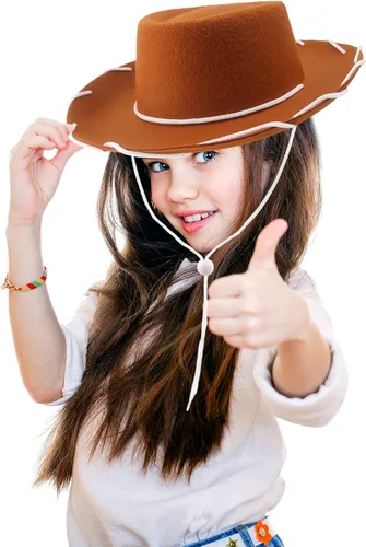 Vista 6 de Paquete de 10 sombreros de vaquero para niños, sombrero de vaquero occidental de fieltro para niños y niñas, cumpleaños, Halloween, suministros