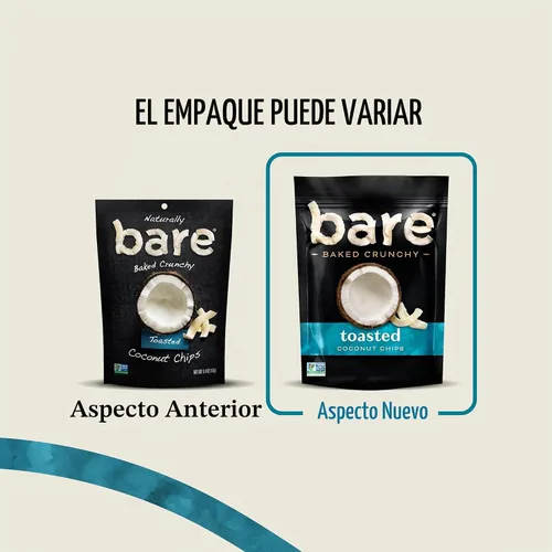 Vista 4 de Bare Chips de coco crujientes al horno desnudo, tostadas, 3 veces bolsas compartidas (6 pack)