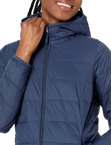 Vista 3 de Tienda Essentials - Abrigo acolchado, ligero y resistente al agua con capucha para mujer, disponible en talla extragrande