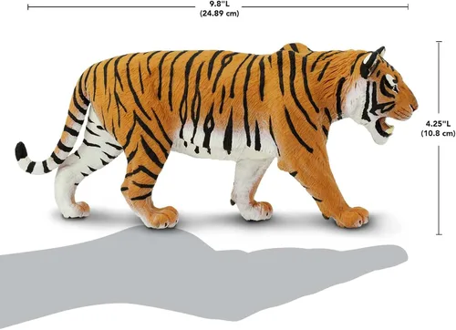Vista 3 de Safari Ltd. Figura de tigre siberiano, figura realista de 10.5 pulgadas, juguete educativo para niños, niñas y niños a partir de 1 año