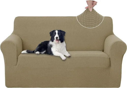 Vista 86 de U-NICE HOME Funda para sofá biplaza elástica, cubierta para sofá, funda para sillón, protector de muebles para sofá con 2 cojines, funda para sofá