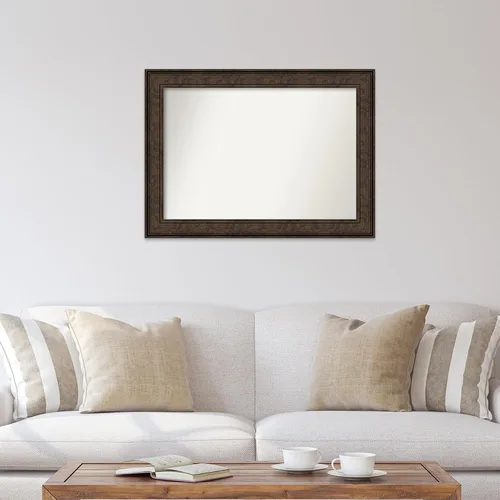 Vista 990 de Amanti Art Espejo de pared personalizado no biselado (25 x 25 pulgadas), marco de bronce acentuado, varios tamaños personalizados, espejo de baño