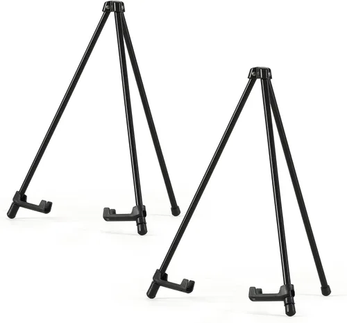 Vista 8 de Caballete de exhibición instantánea de mesa de 14 pulgadas, soporte de caballete de trípode de acero negro (paquete de 1) Soportes ajustables