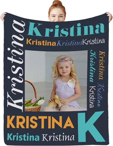 Vista 18 de Manta personalizada con nombre para niños, niñas, niños, niñas, manta personalizada con nombre para adultos, hombres y mujeres, mantas de bebé