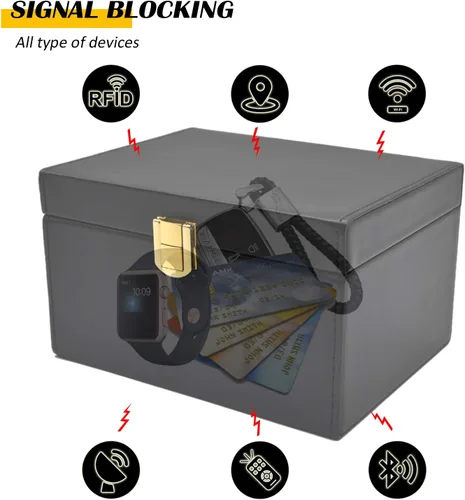Vista 3 de briidea Caja Faraday Protectora de Llavero, Caja de Bloqueo de Señal RFID, Caja de Blindaje de Bloqueo de Señal Faraday para Llave de Coche