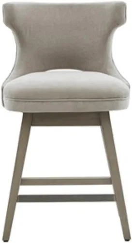 Vista 7 de Madison Park Emmett - Taburete giratorio para mostrador, elegante y moderno, con respaldo redondo, altura de encimera, silla de isla de cocina, Beige