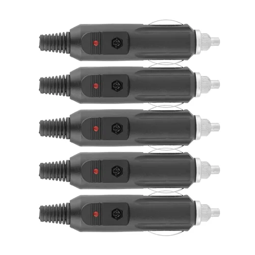 Vista 4 de 5 unids accesorio de coche macho encendedor de cigarrillos zócalo, 12 V 24 V 5A DIY enchufe conector con indicador