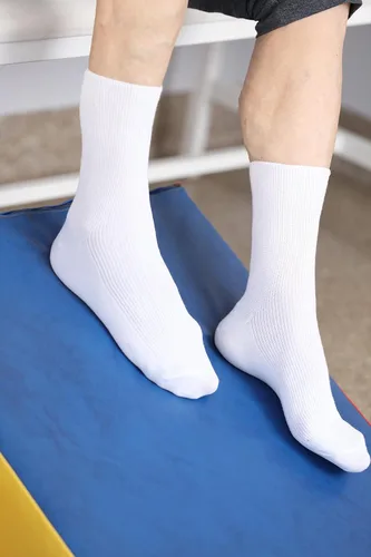Vista 5 de Rainbow Socks - Calcetines elásticos de algodón DIABÉTICOS para pies caídos para hombres y mujeres, 1 x blanco
